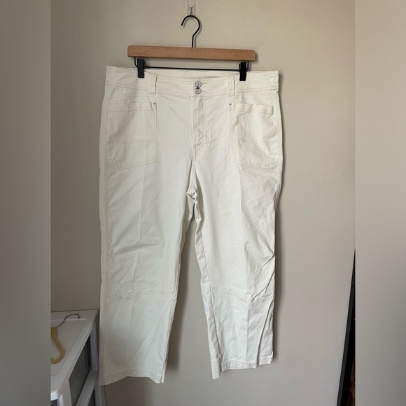 Sundance White Cotton Trouser Pants Size 16 - Picture 1 of 8